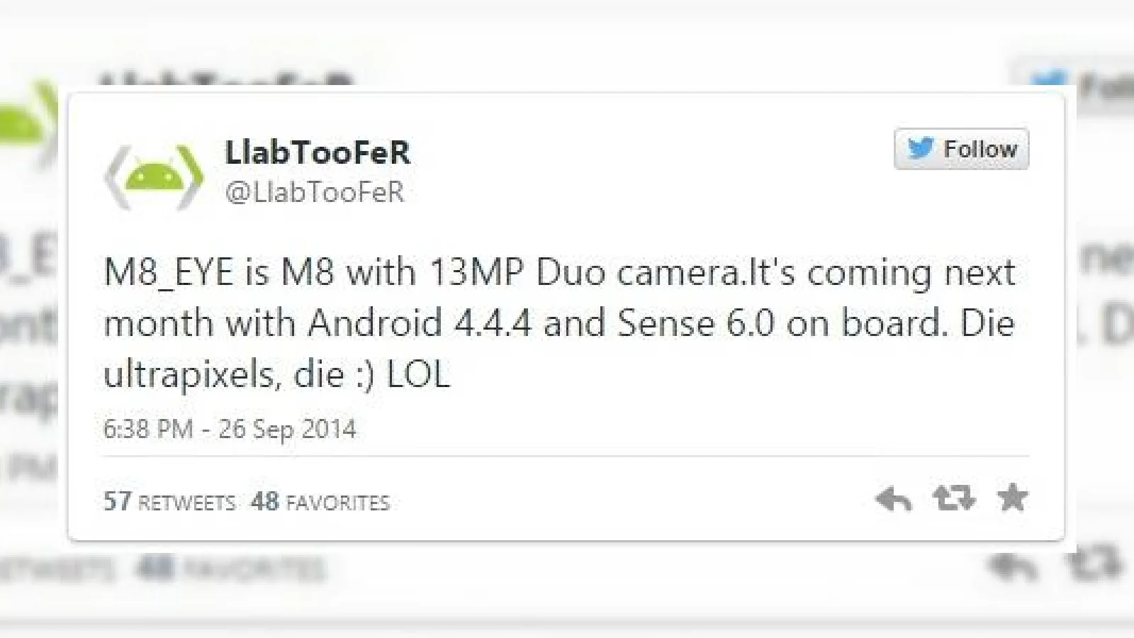 HTC One M8 Eye ar putea sosi cu o cameră foto DUO de 13 megapixeli
