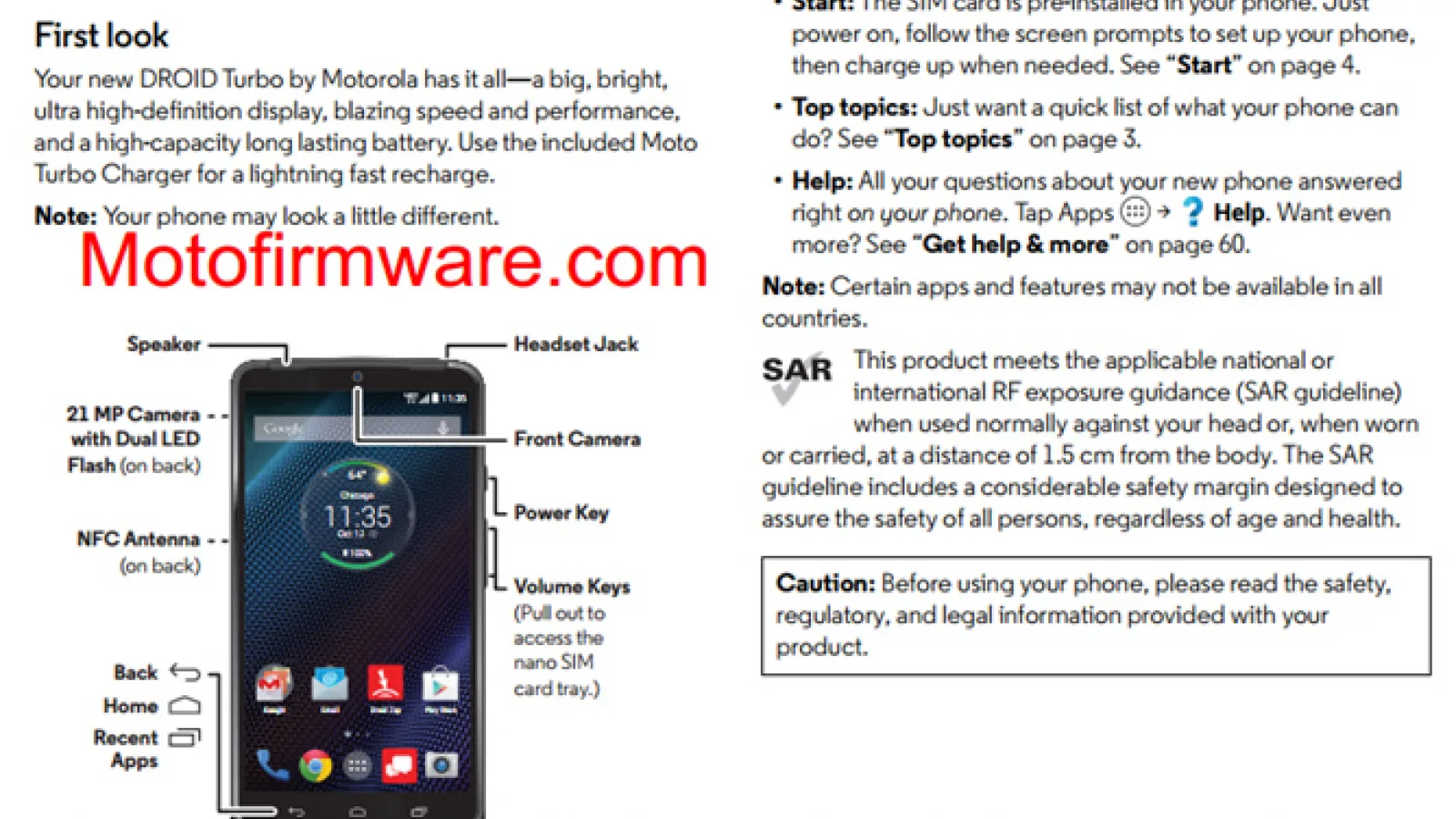 Manualul lui Motorola Droid Turbo ajunge pe web; acesta dezvăluie prezența unei camere foto de 21 megapixeli