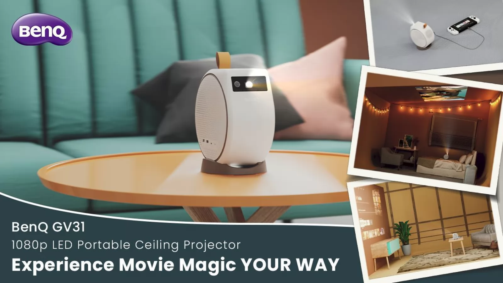 CES 2024: BenQ GV31 este proiectorul portabil cu Android TV şi Netflix cu unghi de proiecţie generos