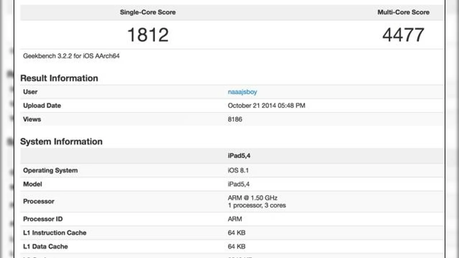 iPad Air 2 testat În Geekbench; vine cu un procesor triple-core de 1.5 GHz și 2 GB memorie RAM