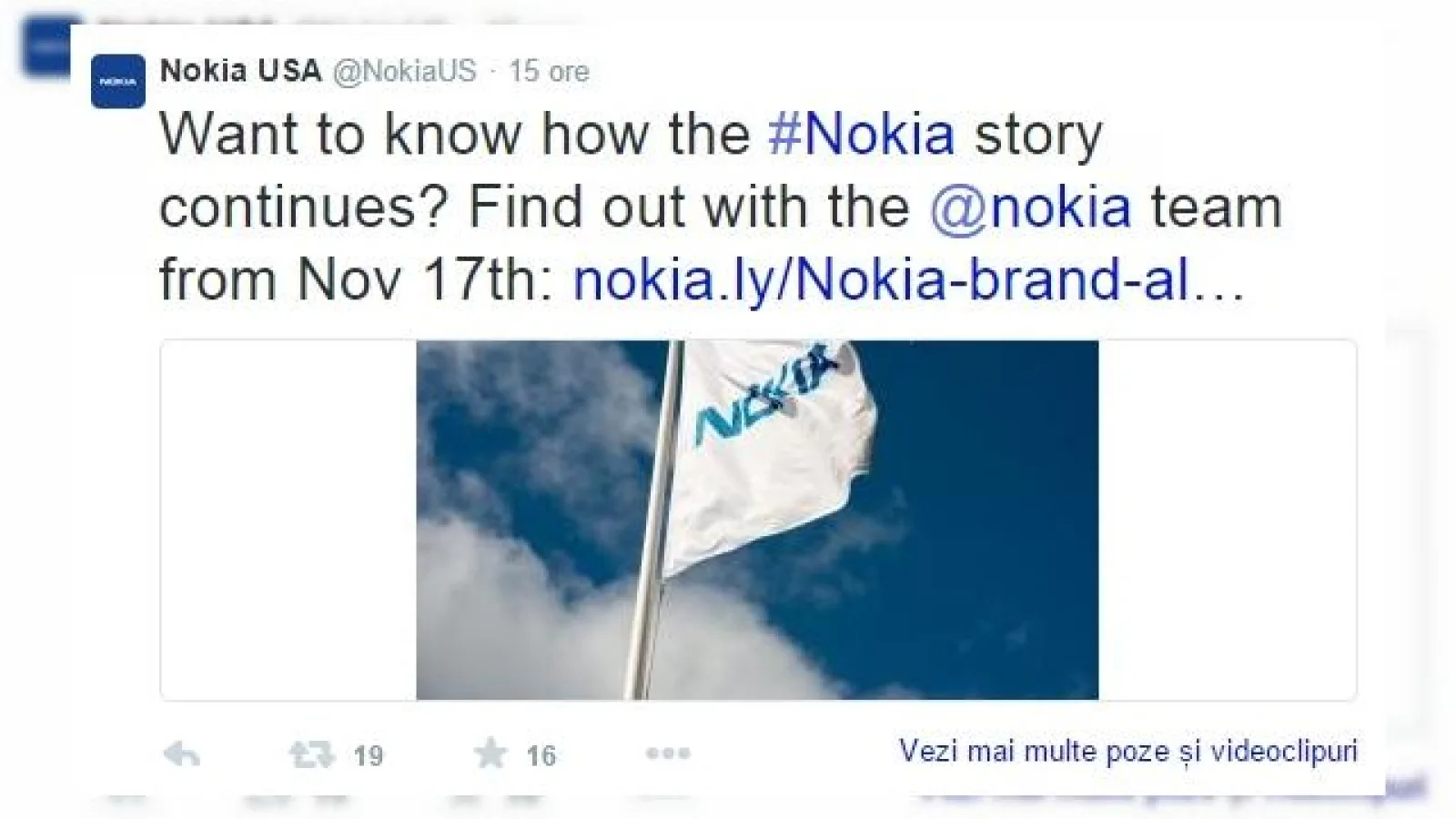 Povestea Nokia continuă; un anunț misterios este programat pentru data de 17 noiembrie