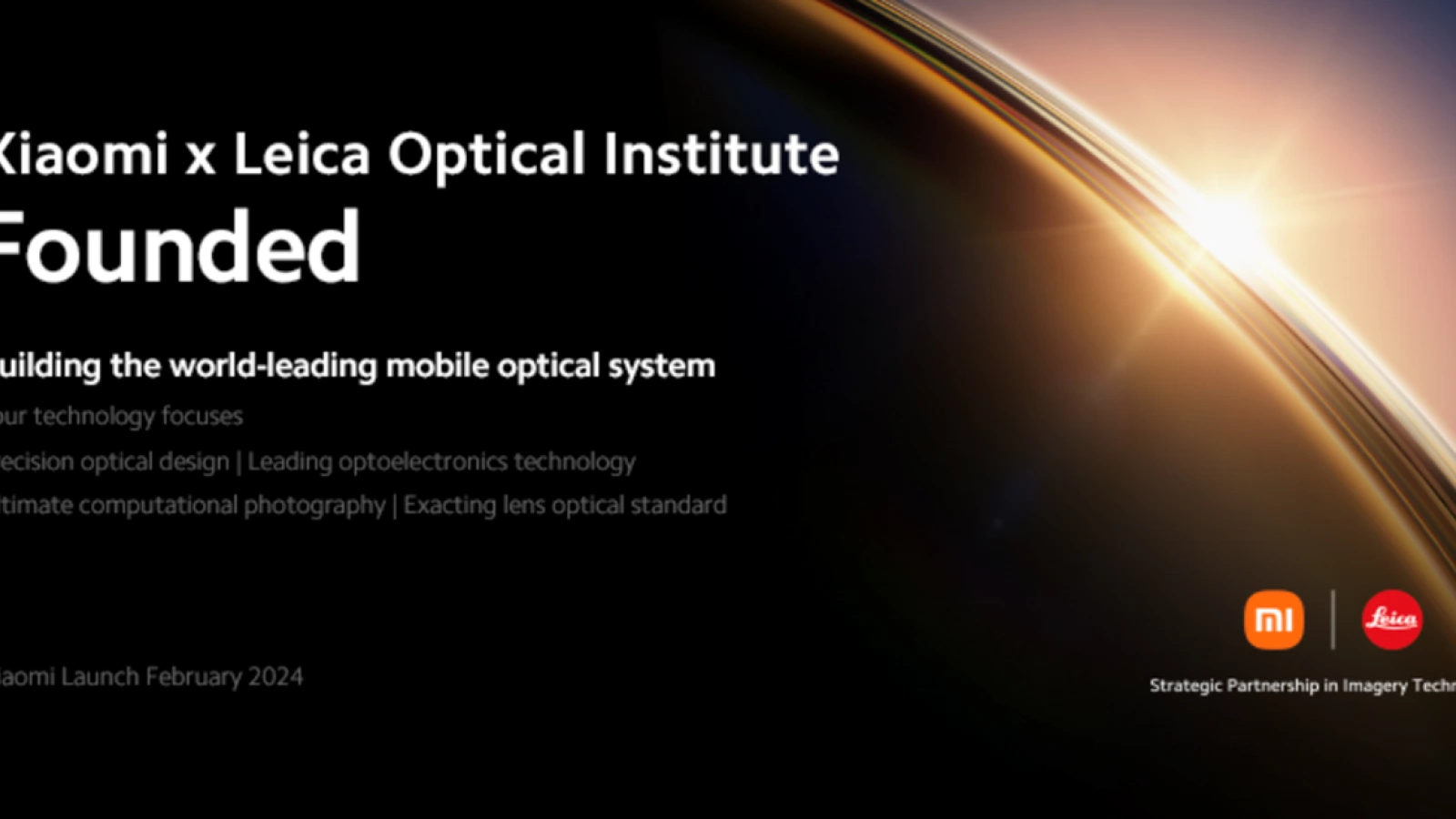 Xiaomi și Leica anunță înființarea Xiaomi x Leica Optical Institute, laborator de cercetare și dezvoltare care urmărește realizarea de progrese în aria imagisticii mobile