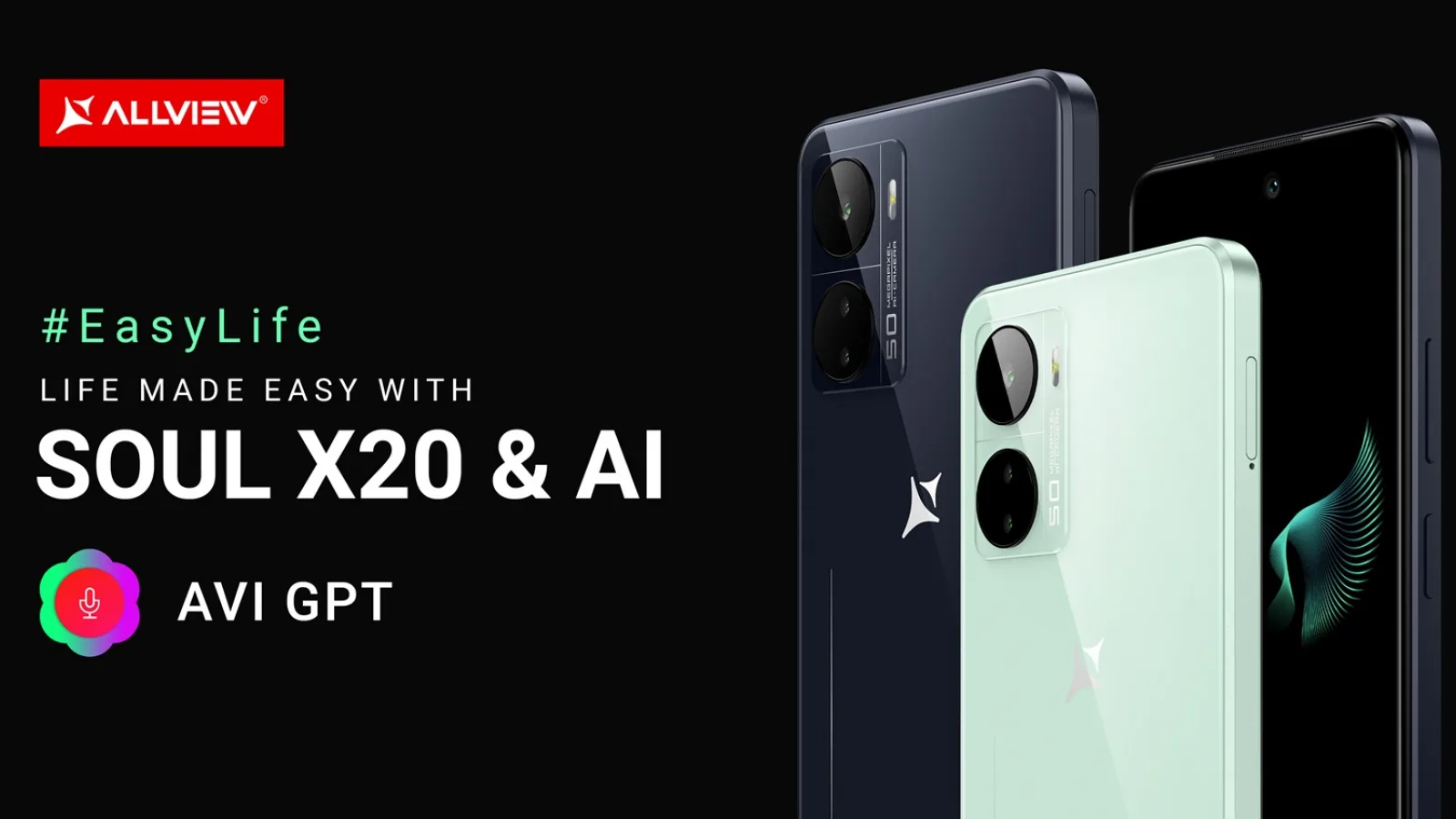 Allview Soul X20 a debutat! Are design elegant, display generos de 120Hz, baterie de 5000 mAh și asistent AI AVI GPT