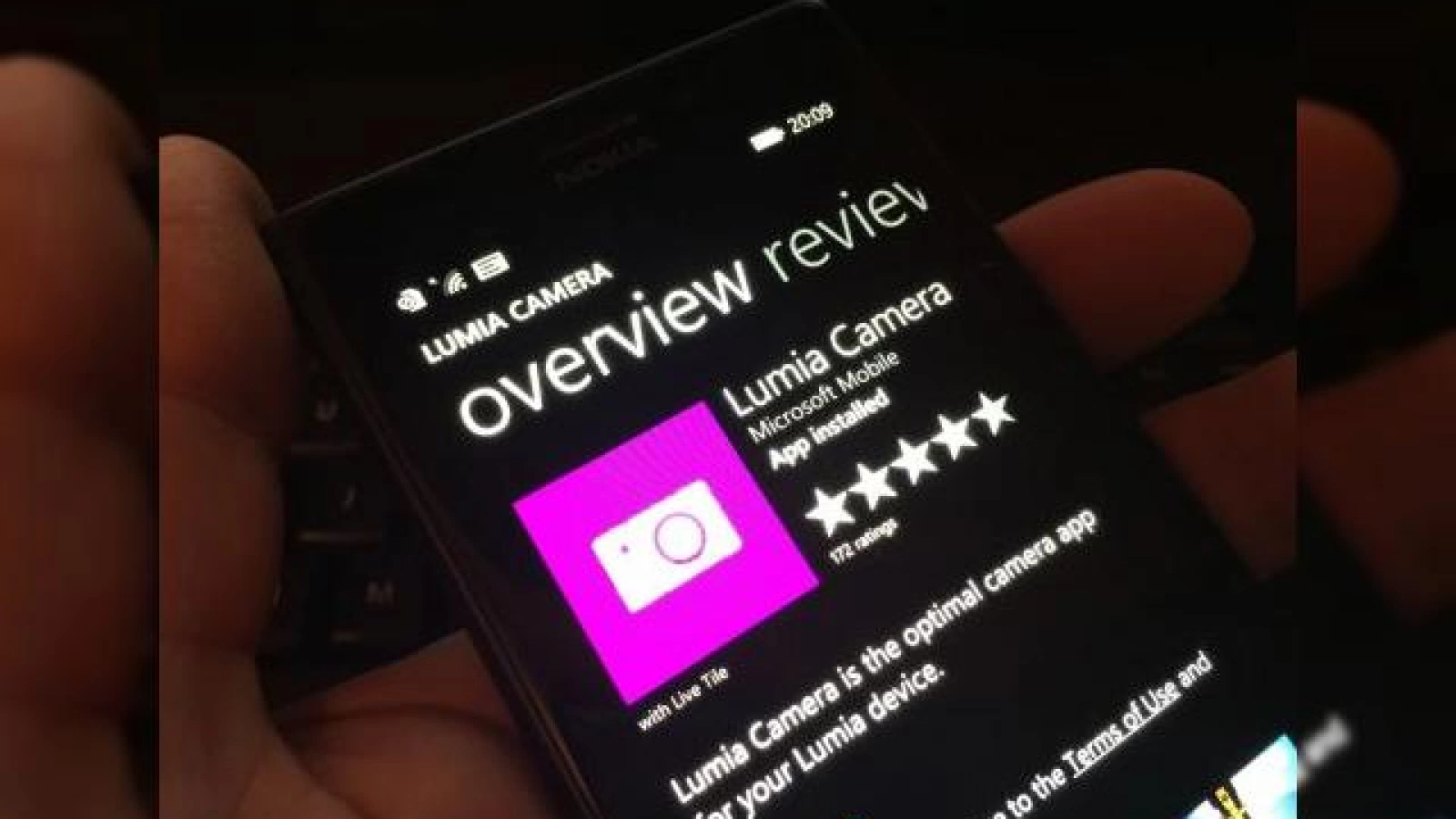 Aplicația Nokia Camera rebranduita În Lumia Camera, poate fi găsită În Windows Phone Store