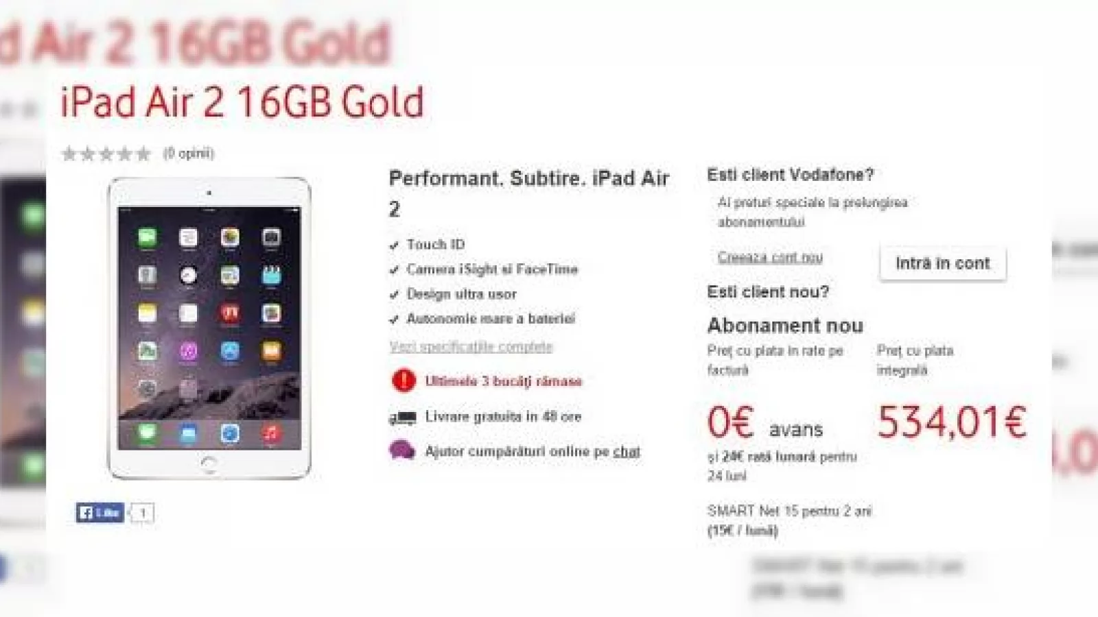 iPad Air 2 și iPad Mini 3 În variantele cu WiFi+4G disponibile de astăzi prin Vodafone