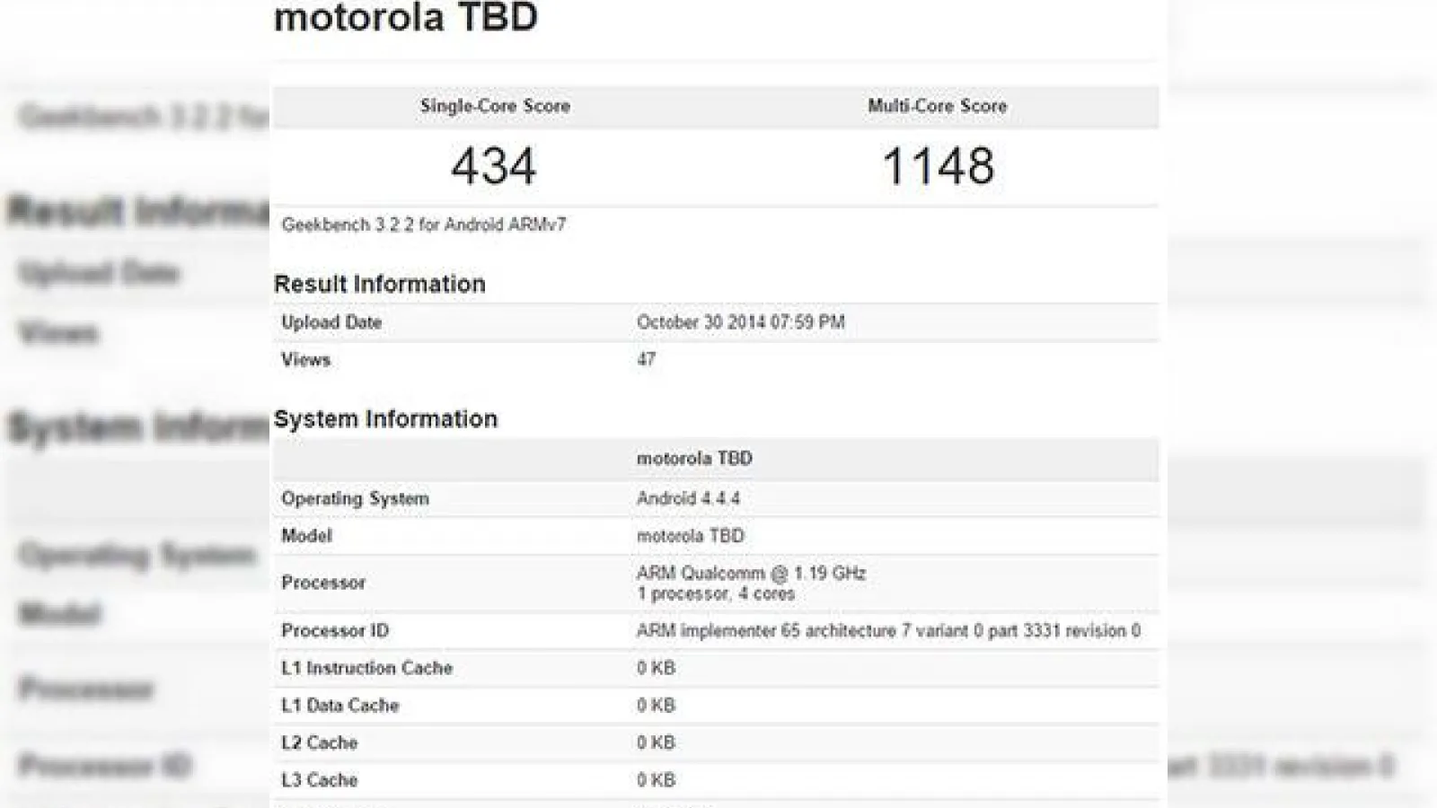 Un nou smartphone Motorola midrange ajunge pe web printr-o scăpare În benchmarkul GeekBench