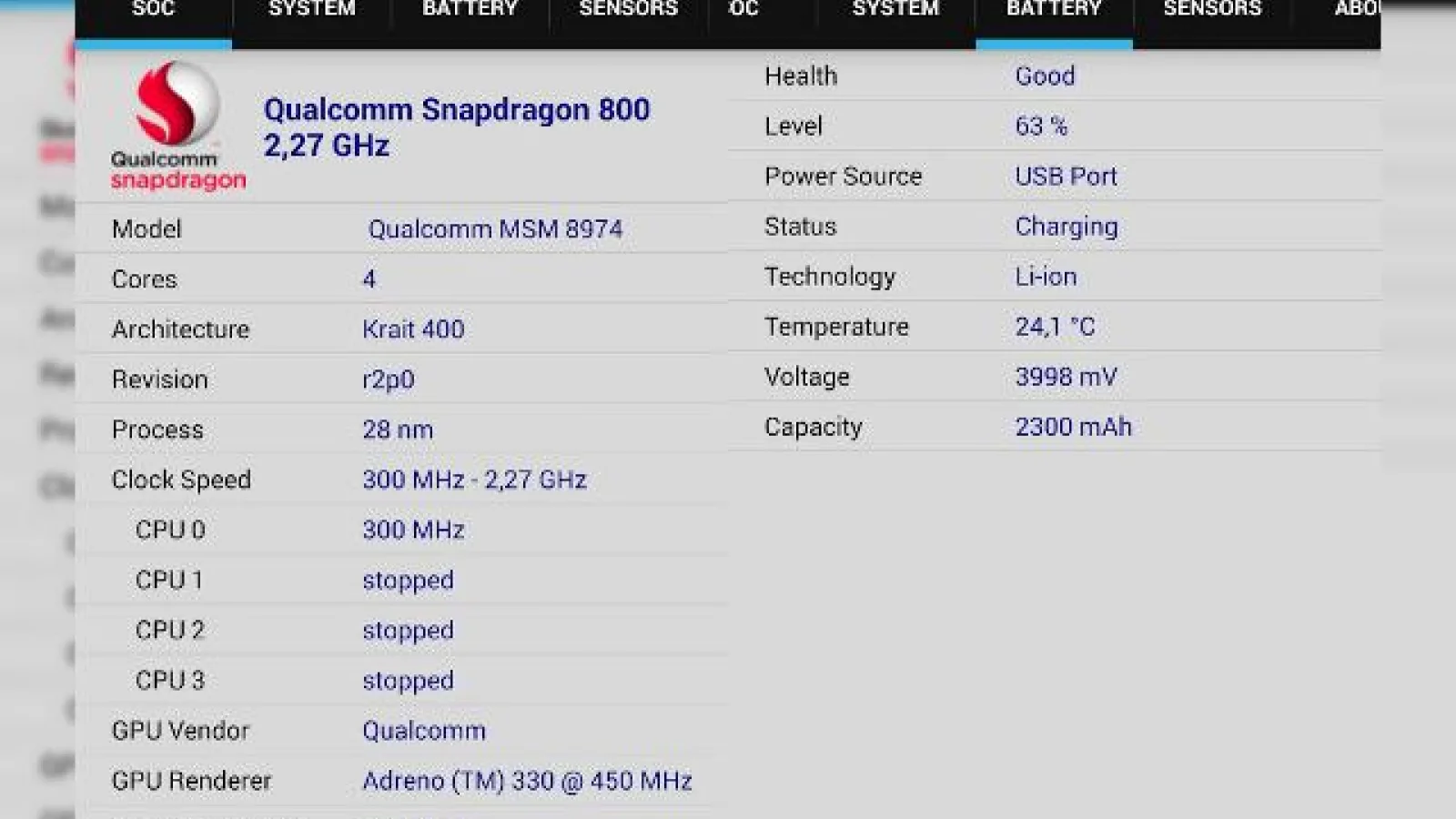 Aplicația CPU-Z de pe Android primește o actualizare, afișează acum capacitatea bateriei și frecvența GPU-urilor Adreno