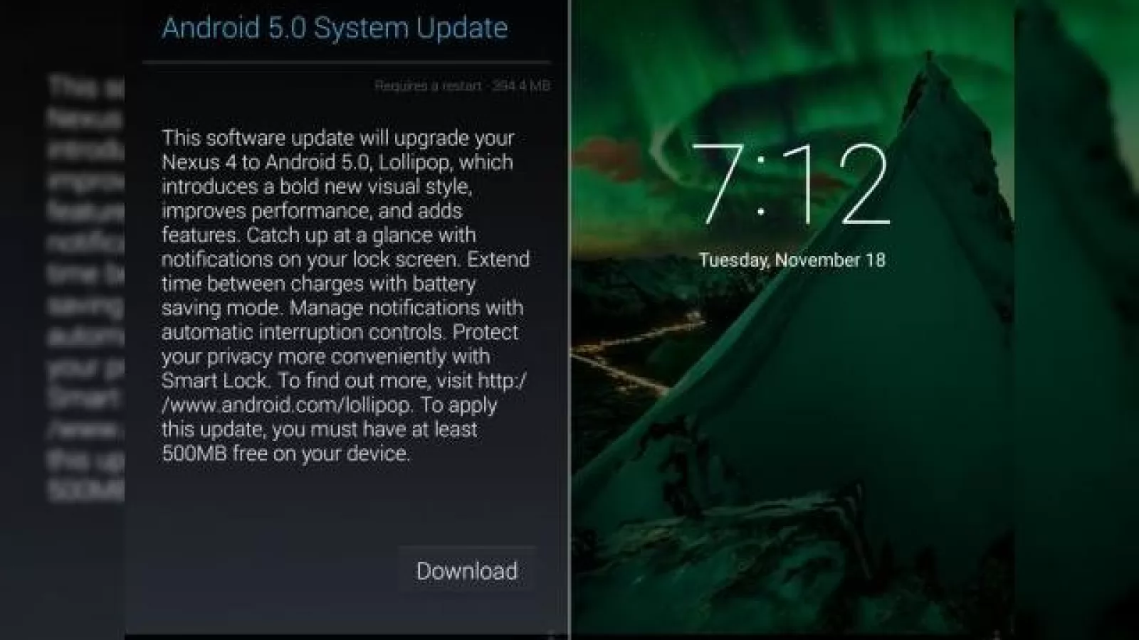Nexus 4 primește acum actualizarea la Android 5.0 Lollipop via OTA În Europa