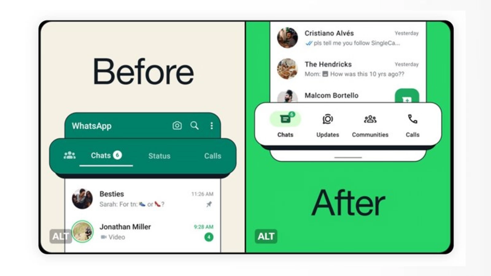 WhatsApp primește o bară de navigare nouă pe Android, în zona de jos a ecranului