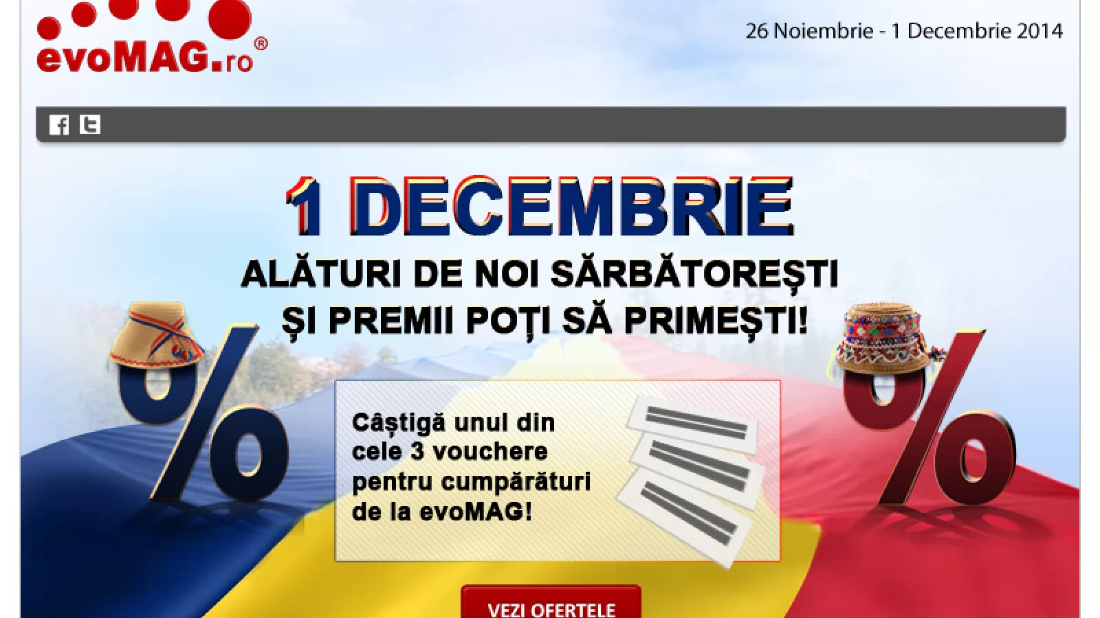 evoMAG dă startul campaniei evoSPECIAL cu ocazia zilei naționale de 1 decembrie; iată cele mai atractive reduceri