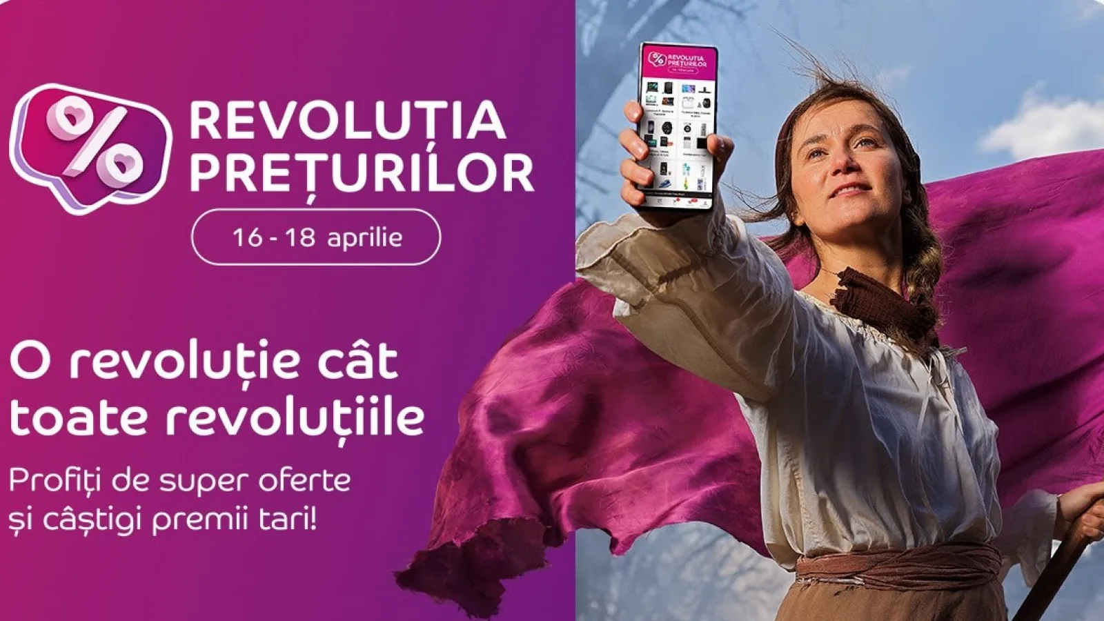 Start Revoluția Prețurilor pe eMAG! Comandă astăzi produsele dorite și poți câștiga telefoane Galaxy S24 Ultra, televizoare OLED și multe alte premii