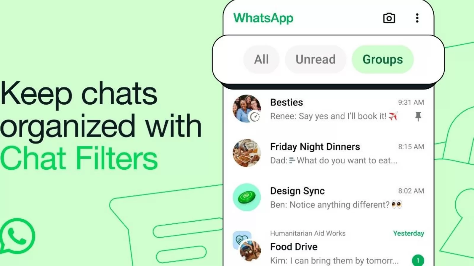 WhatsApp aduce filtre pentru o organizare mai bună a chat-urilor în aplicația mobilă