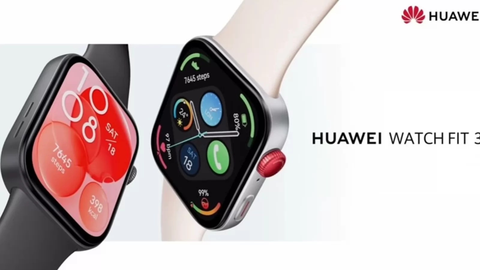 HUAWEI Watch Fit 3 a debutat! Are design elegant în stil Apple Watch, buton crown pentru control precis, autonomie de până la 10 zile