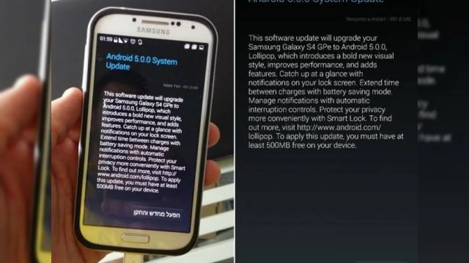 Samsung Galaxy S4 Google Play Edition primește actualizarea la Android 5.0 Lollipop