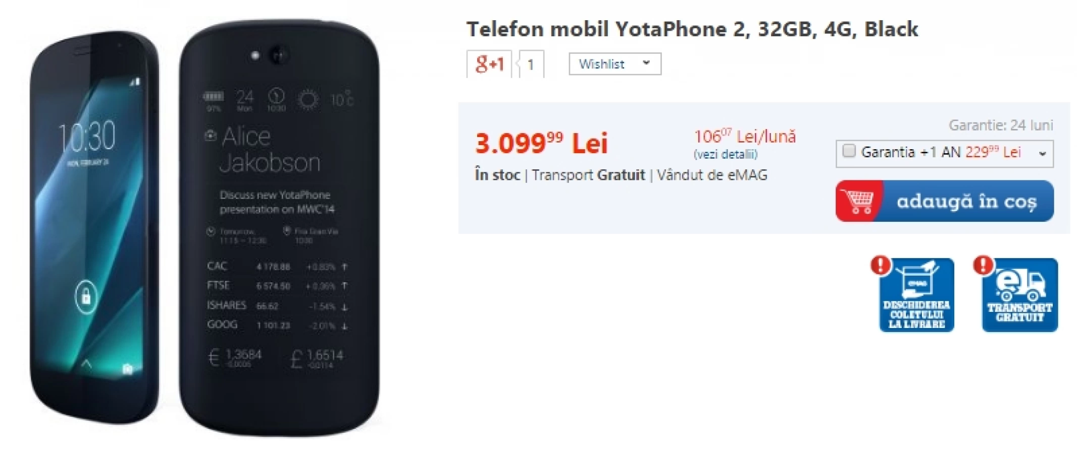 Yota Phone 2 acum În stocurile eMAG și MarketOnline.ro