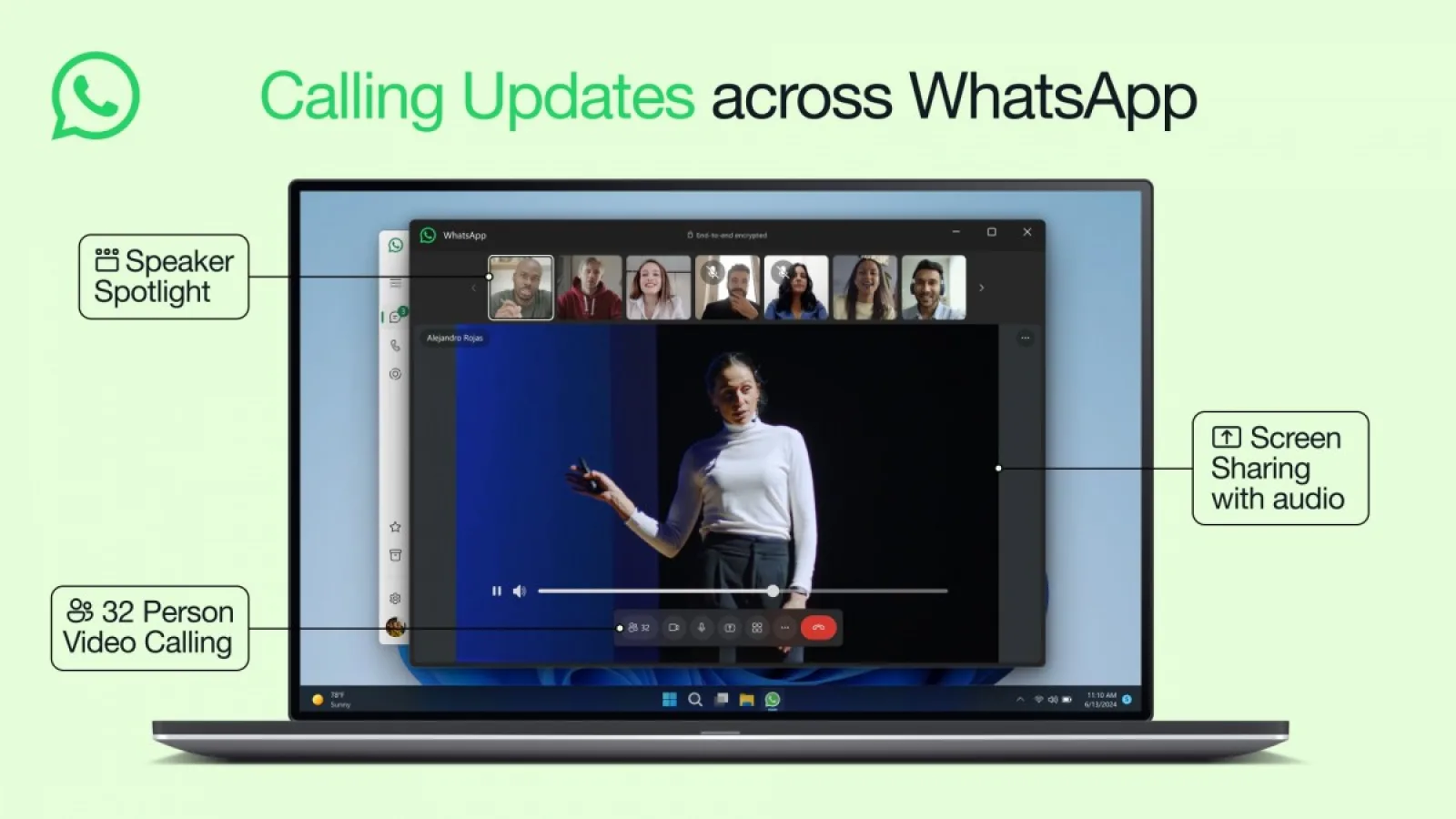 WhatsApp îţi permite acum să partajezi ecranul în apel video, să ai apeluri video cu 32 de participanţi