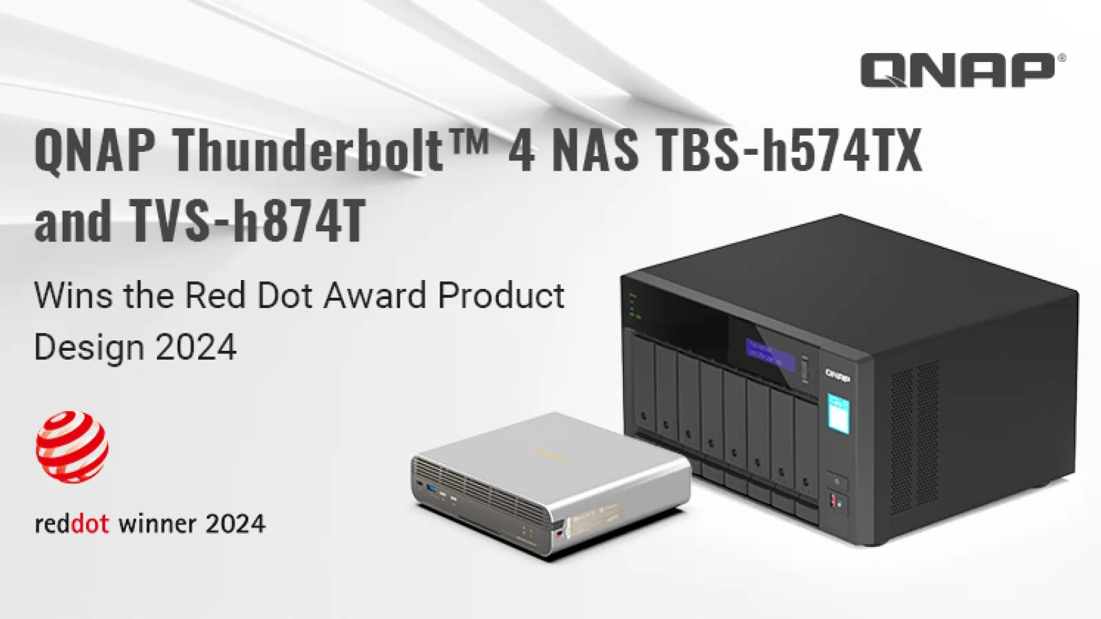 QNAP TBS-H574TX și TVS-H874T câștigă Red Dot 2024; Design compact și performanță pentru profesioniști