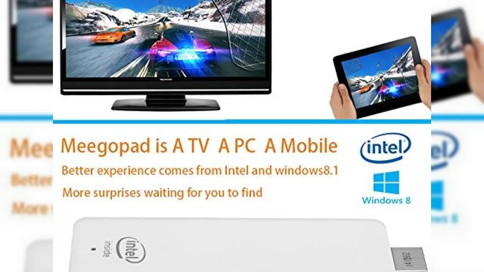 MeegoPad T01 este un PC mare cât un drive USB, vine cu Windows 8.1 fără licență