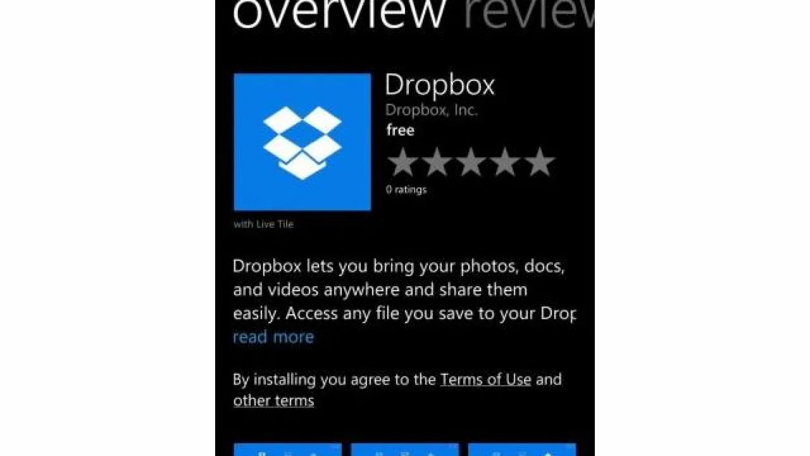 Aplicația oficială Dropbox pentru terminalele Windows Phone este acum disponibilă
