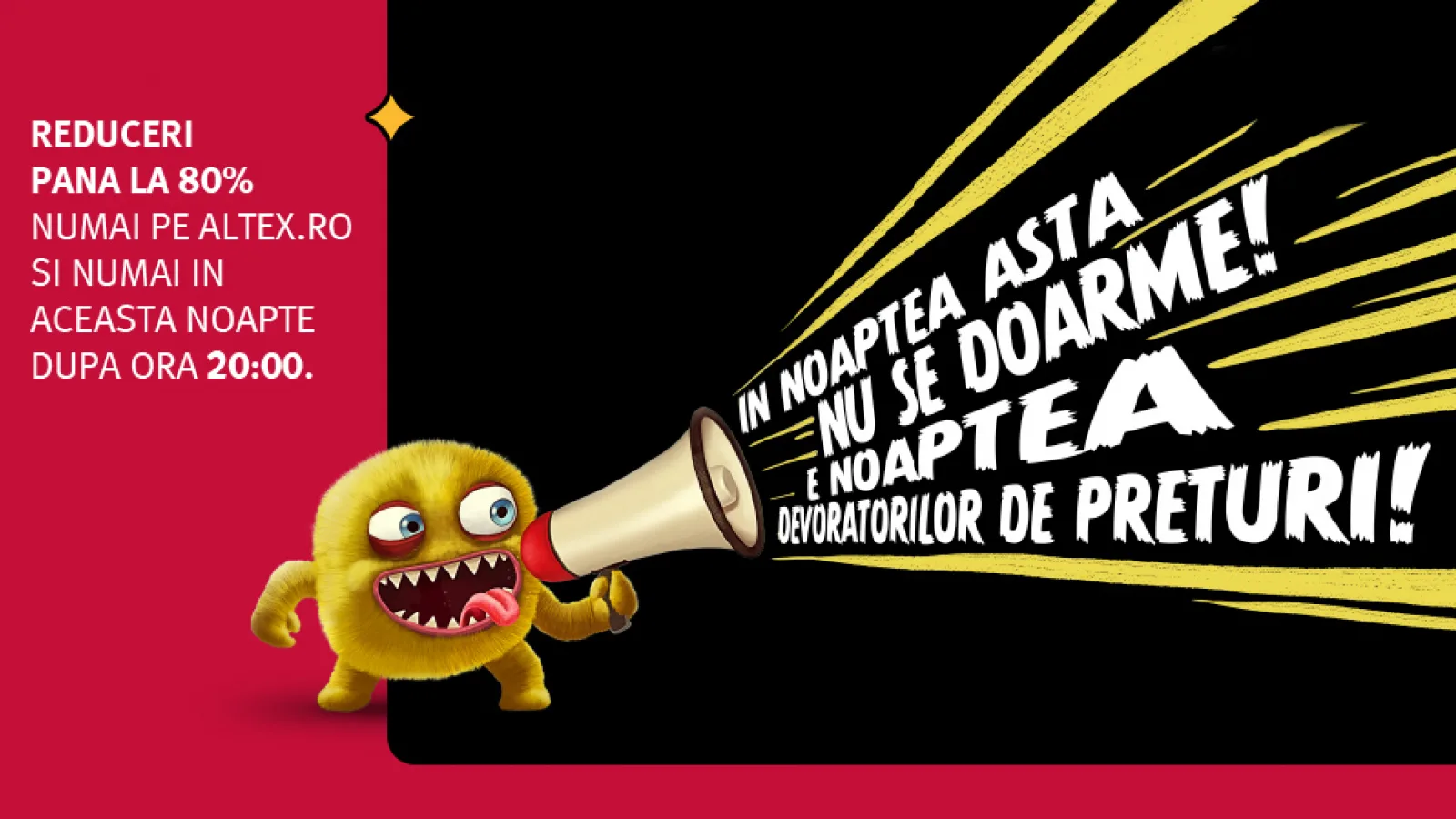 Altex dă startul reducerilor din campania “Noaptea devoratorilor de prețuri†În această seară după ora 20:00