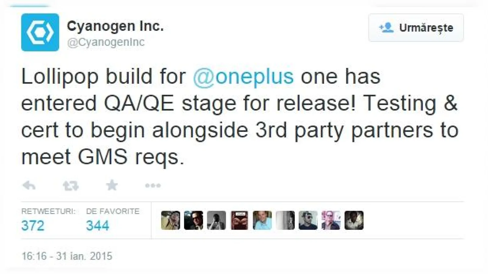 Cyanogen anunță faptul că un build bazat pe Android Lollipop este testat În acest moment pentru modelul OnePlus One
