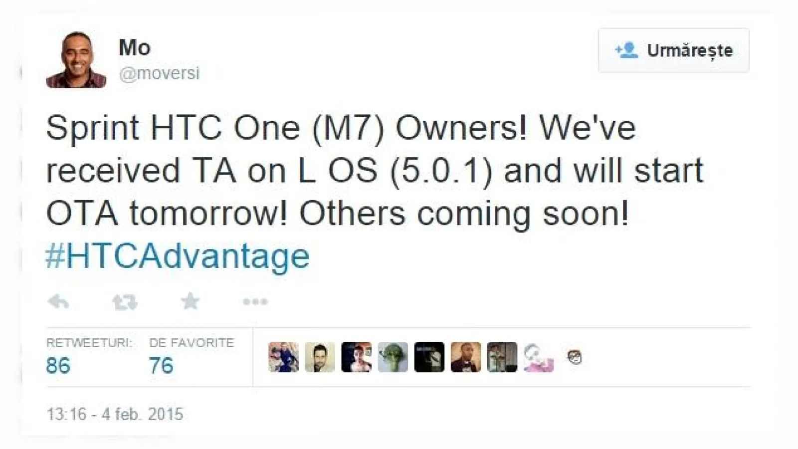 HTC anunță actualizarea la Android 5.0.1 Lollipop pentru One M7 În SUA