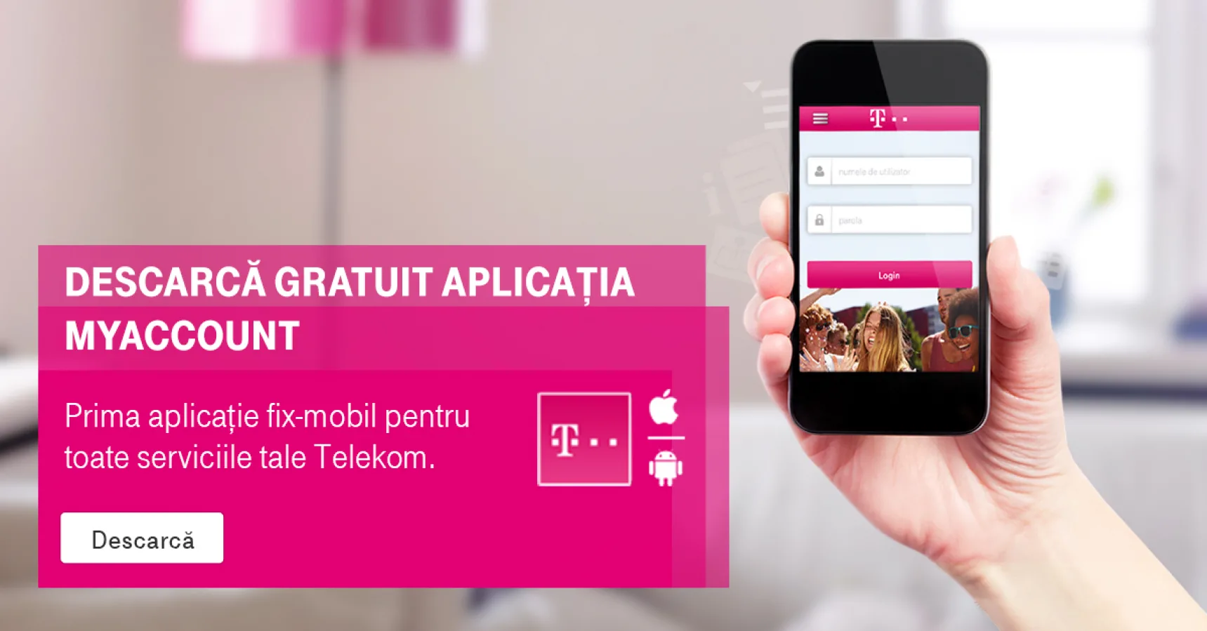 Telekom România lansează varianta integrată a aplicației de mobil MyAcount, cu acces la toate serviciile de comunicare Telekom