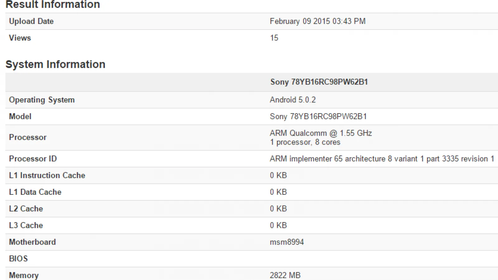 Sony Xperia Z4 apare În benchmarkul GeekBench 3, reconfirmând specificațiile sale: Snapdragon 810, Lollipop