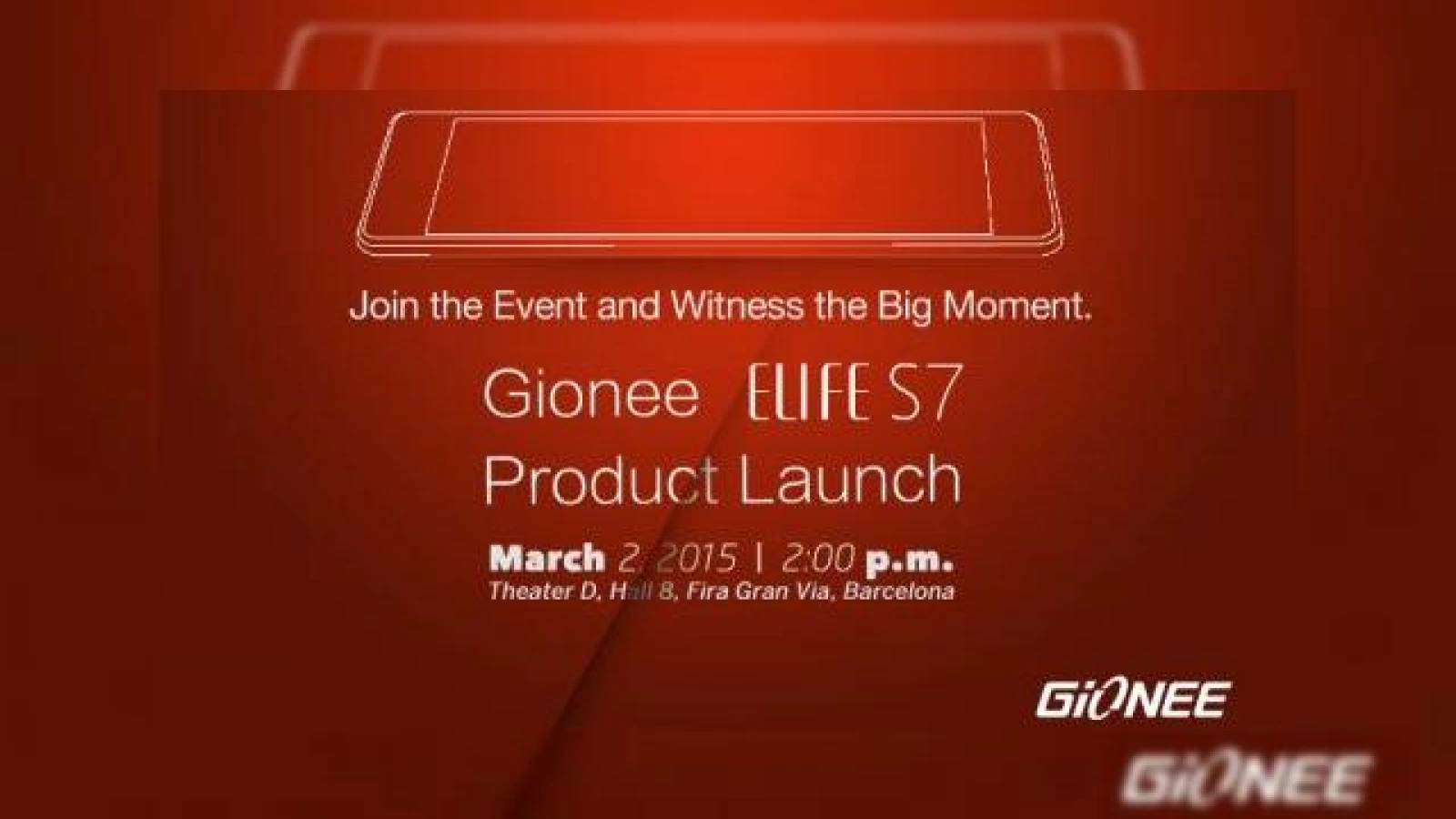 Gionee trimite invitații pentru evenimentul său de la MWC 2015; Va prezenta modelul high end Elife S7