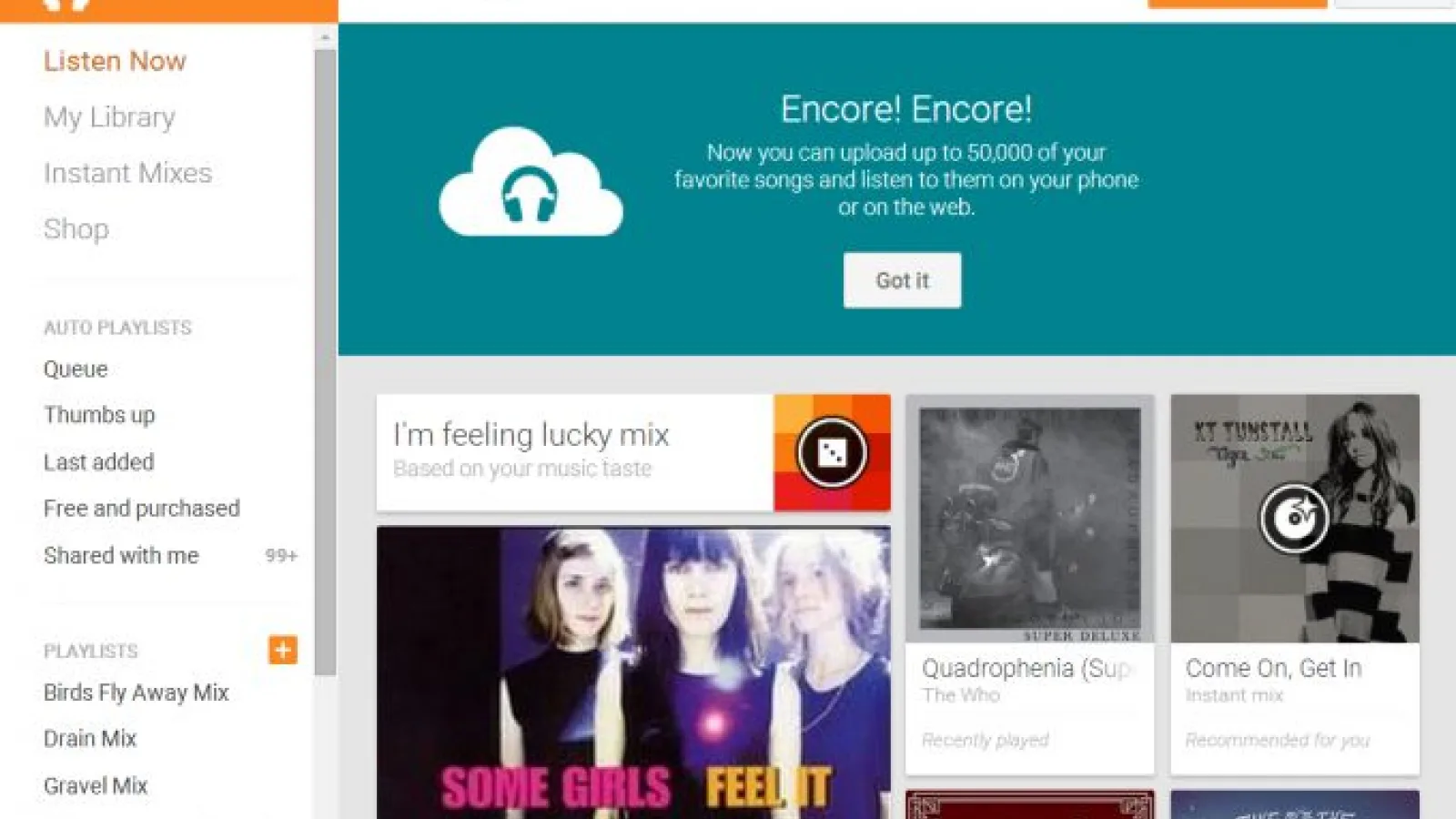 Google Play Music poate stoca acum până la 50.000 de melodii