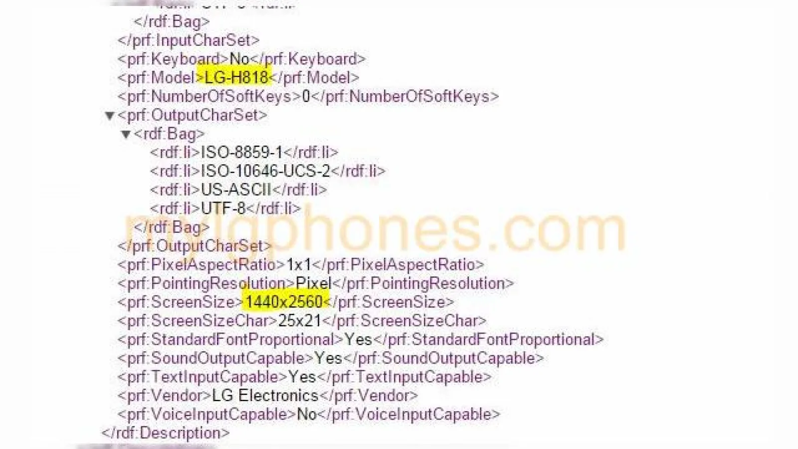 LG G4 îşi face apariţia pe web sub formă de profil user agent, cu numele de cod LG-H818