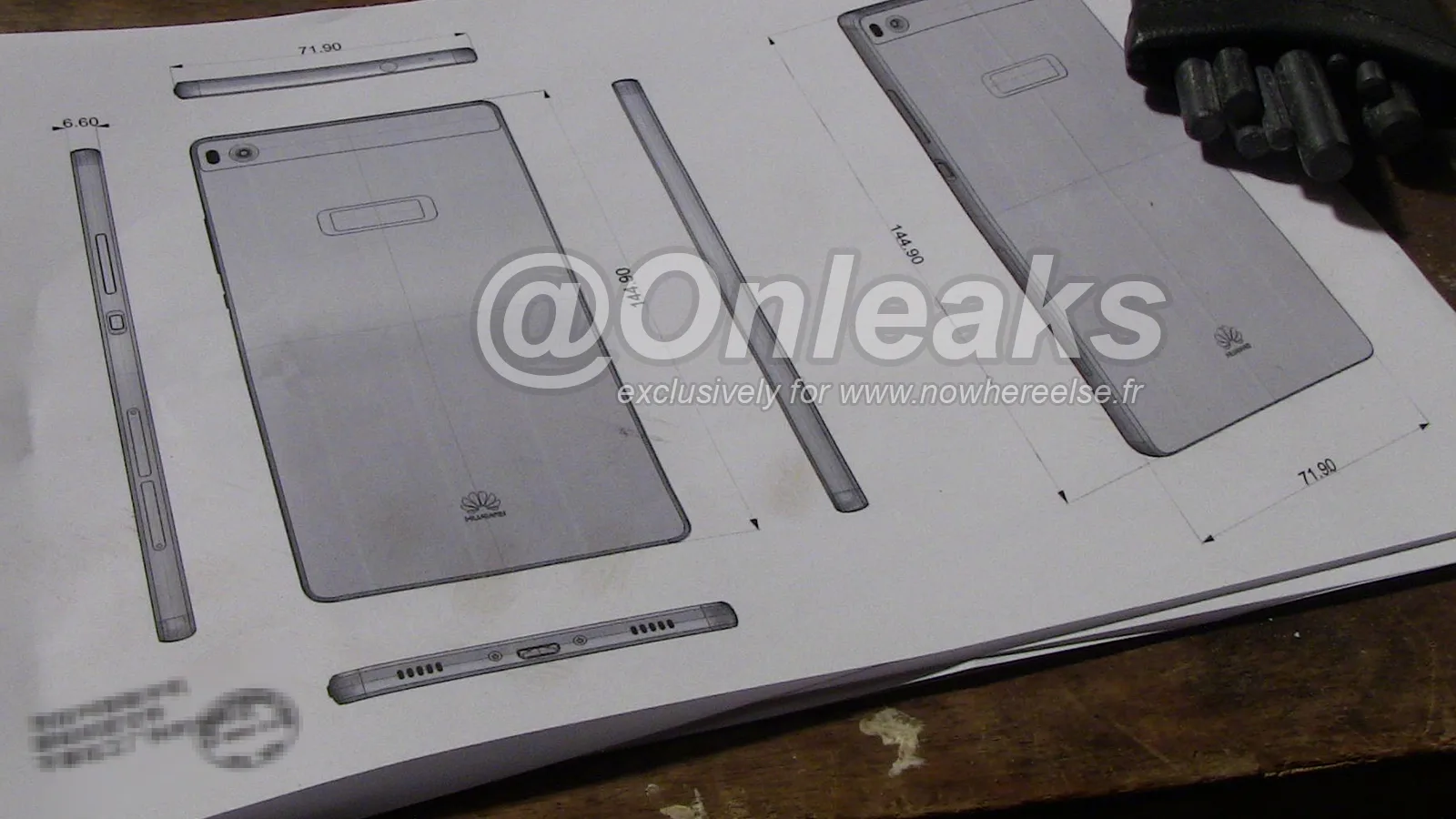 Documente oficiale dintr-o fabrică chineză prezintă designul lui Huawei P8, care include un scanner de amprente în spate