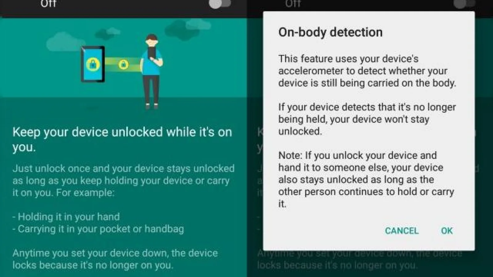 Android 5.0 Lollipop primeşte o nouă modalitate de blocare Smart Lock pe baza "detectării corporale”