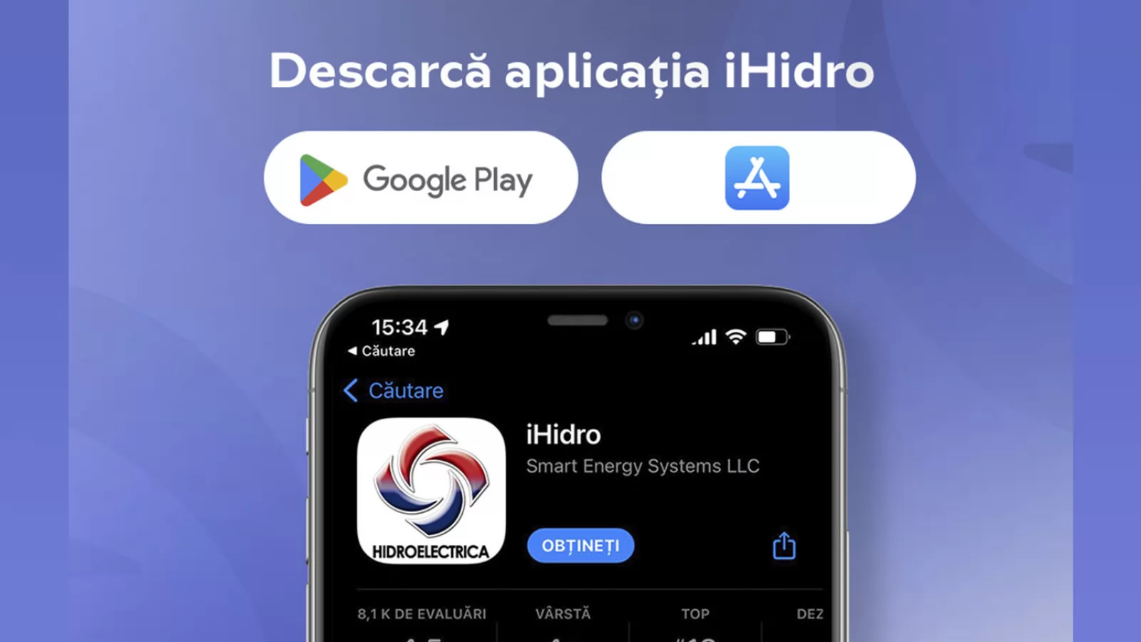 Aplicația iHidro a fost actualizată! Clienții Hidroelectrica pot plăti facturi mai ușor, prin intermediul aplicației mobile