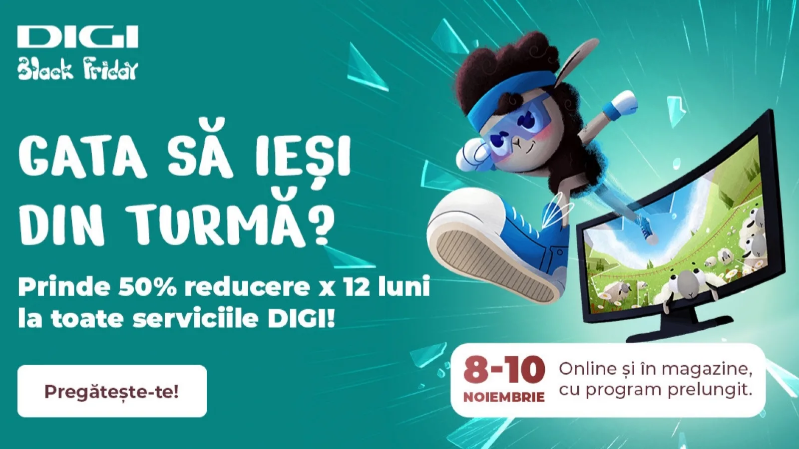 DIGI îți oferă 50% reducere la toate serviciile timp de 12 luni; Ce alte oferte de Black Friday avem?