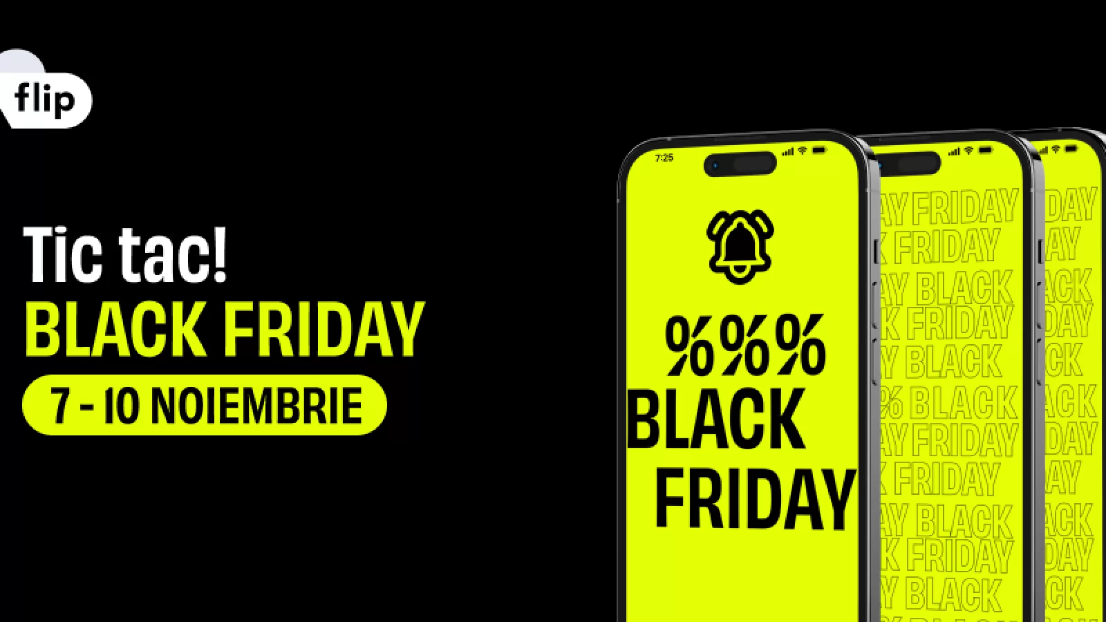 Black Friday pe Flip.ro începe mâine dimineață cu reduceri de până la 1000 de lei la iPhone-uri, gadget-uri și laptop-uri