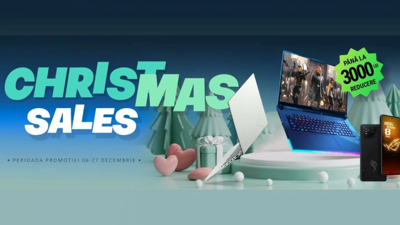 ASUS anunță campania Christmas Sales, cu reduceri masive la laptopuri și smartphone-uri ROG