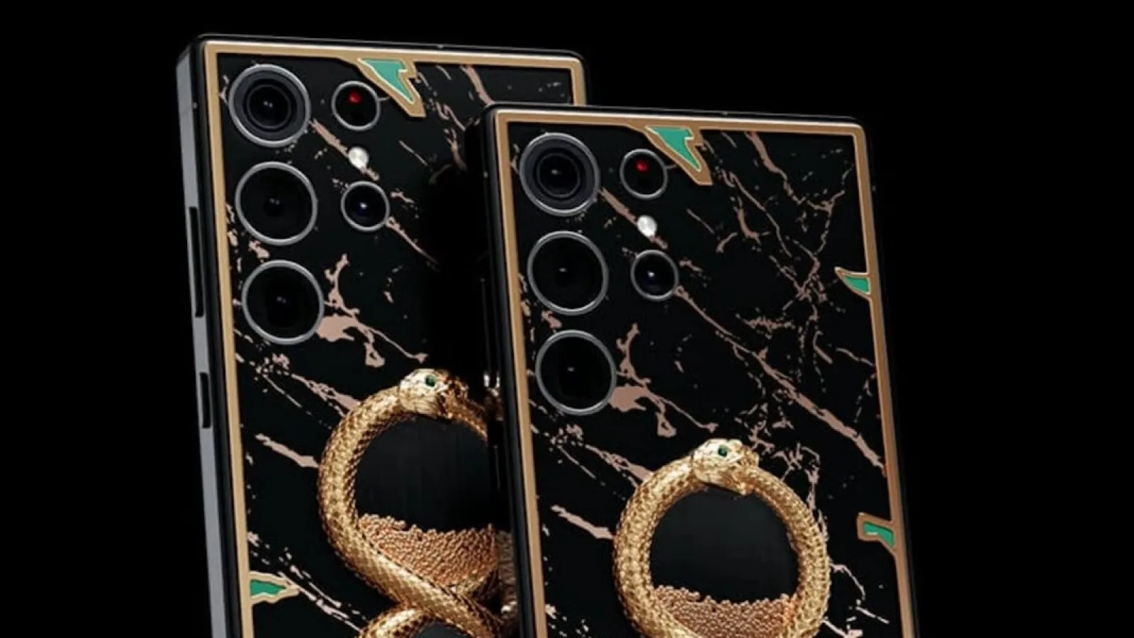 Şarpe de aur cu smaralde pe Galaxy S25 Ultra Ouroboros, ediţia Caviar de Noul An Chinezesc al Şarpelui