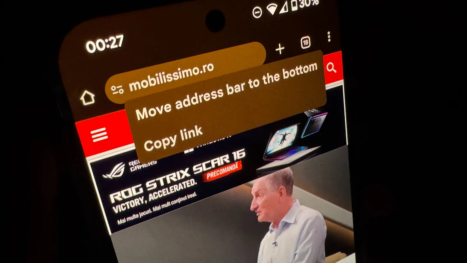 Bara de adrese a Chrome poate fi mutată jos pe Android; actualizarea ușurează folosirea cu o singură mână