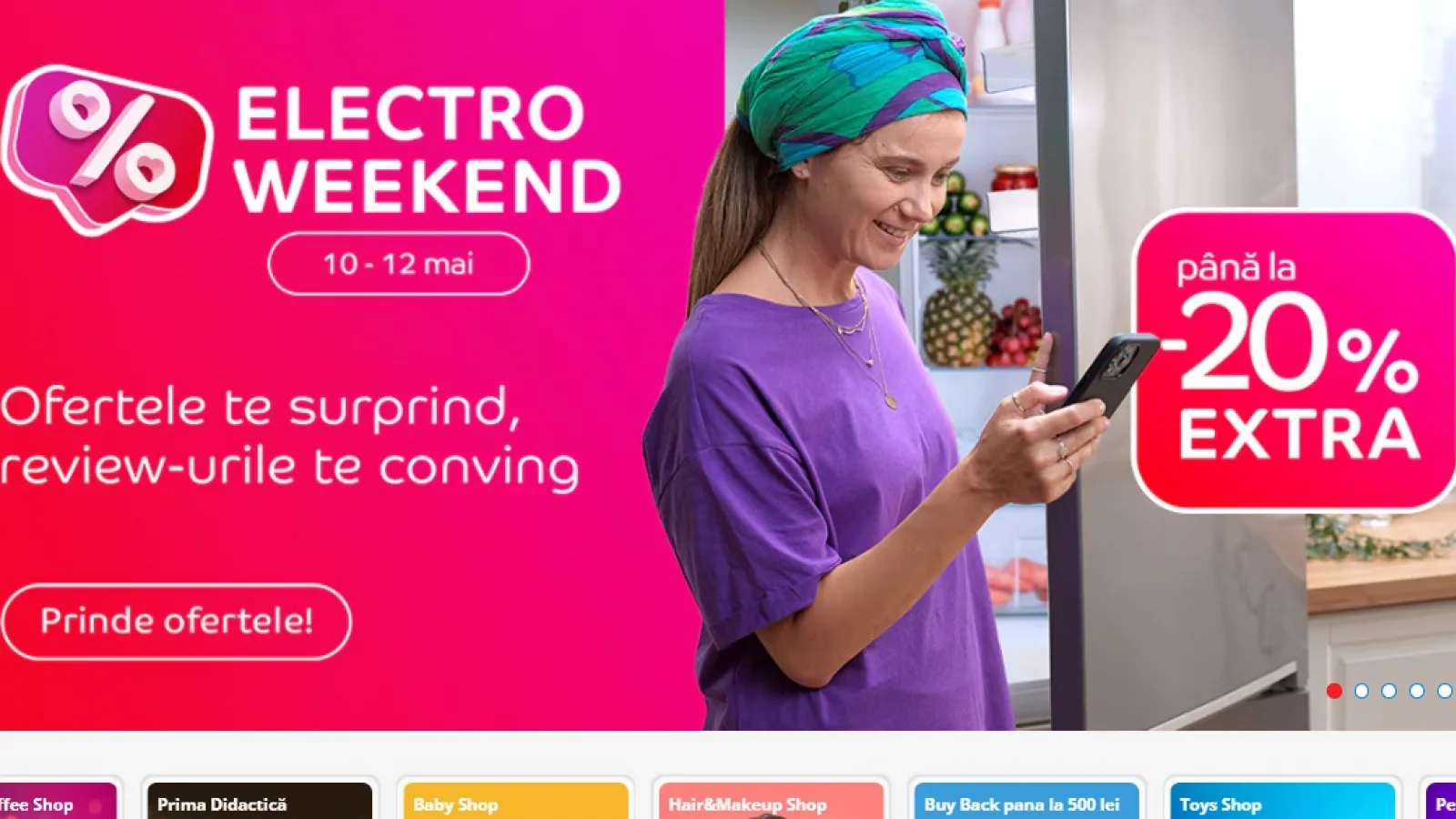 A zis cineva EXTRA REDUCERI?! Profită de codurile promoționale eMAG Electro Weekend în perioada 10-12 mai