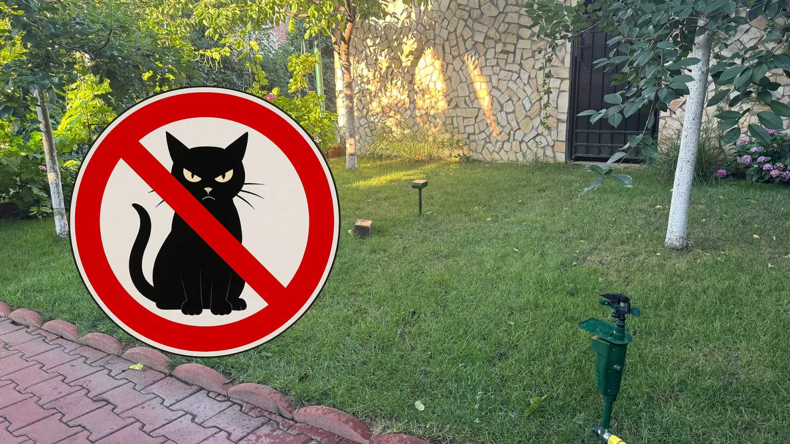 Mi-am făcut propriul Iron Dome pentru gazon: două gadgeturi și un spray țin pisicile departe; Fără pipi și căcăreze în iarbă!