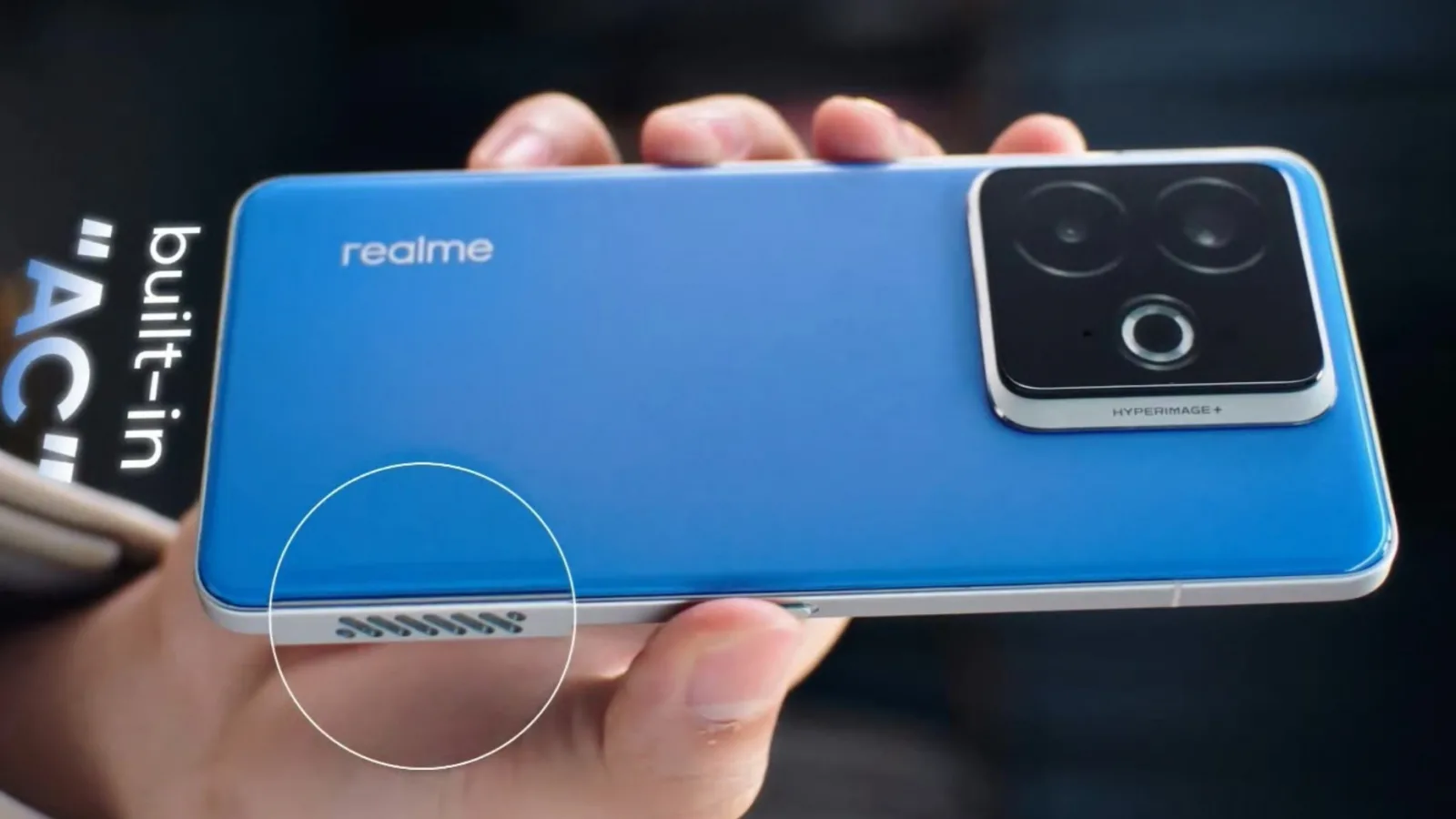 Realme are un smartphone prototip cu "AC" și grile de aerisire decupate în ramă, plus un terminal cu baterie de 15000 mAh