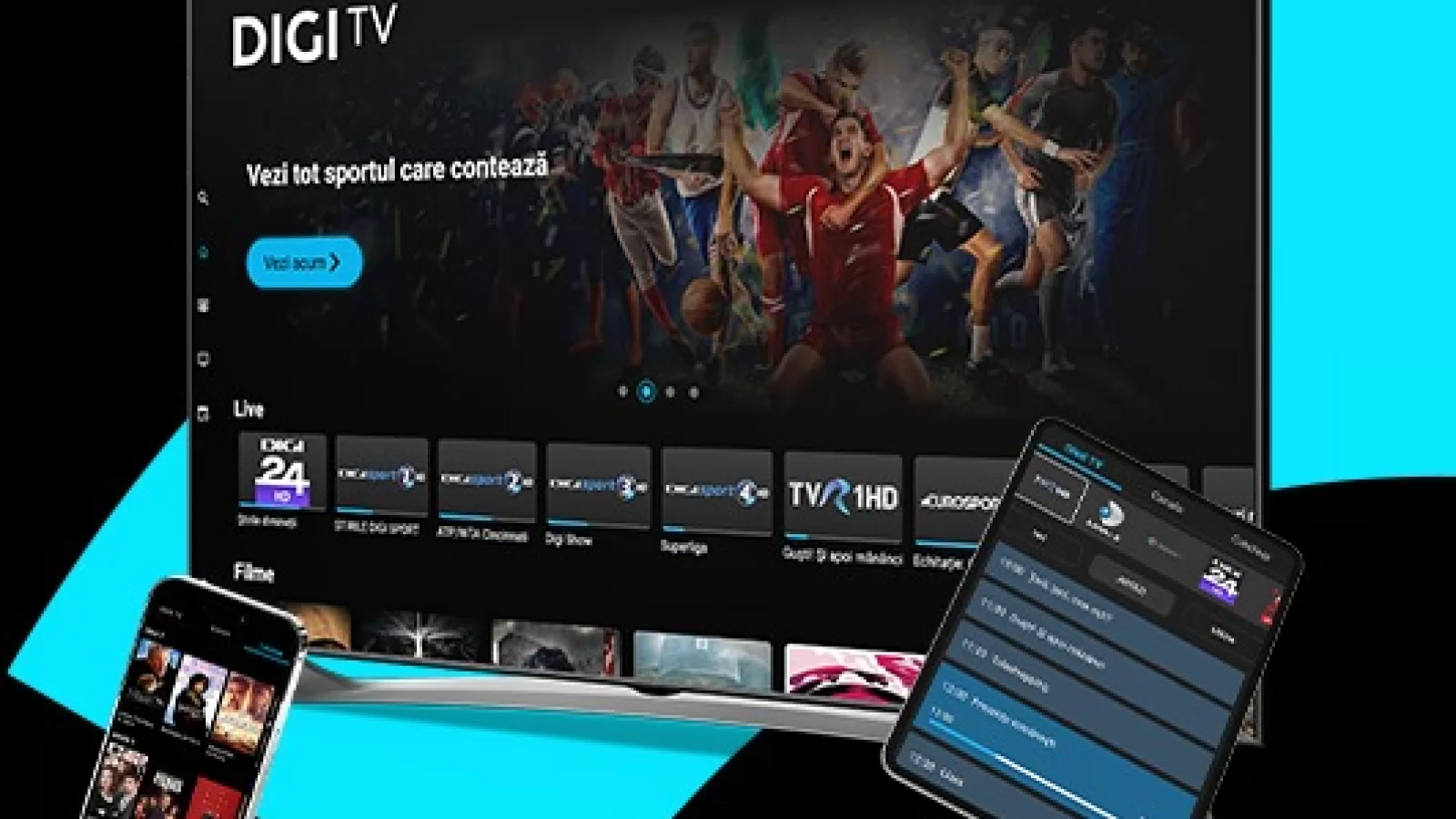 DIGI renunță la vechea aplicație DIGI Online și lansează oficial noua platformă DIGI TV, disponibilă de astăzi pe mai multe dispozitive inteligente