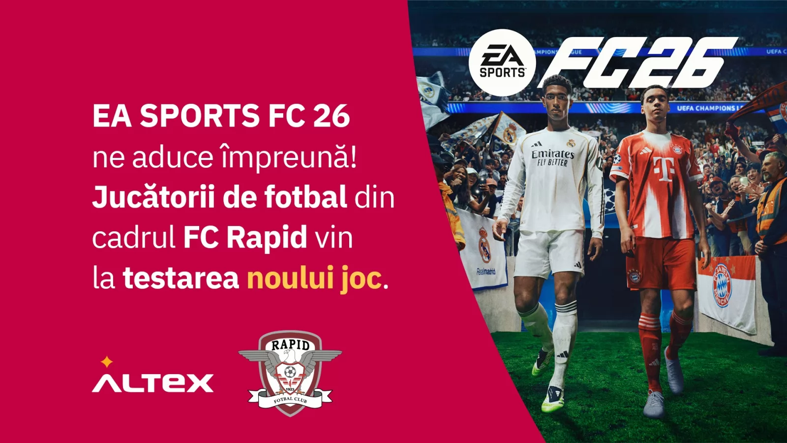 Demonstrează-ți talentul în FC 26 la evenimentul de lansare pregătit de ALTEX pe 26 septembrie! Cum câștigi un TV OLED dacă participi la turneul de fotbal virtual?
