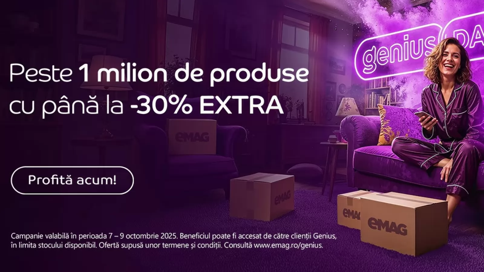 eMAG oferă până la 30% extra reducere clienților Genius și vine cu o promoție tentantă pentru cei care se abonează acum