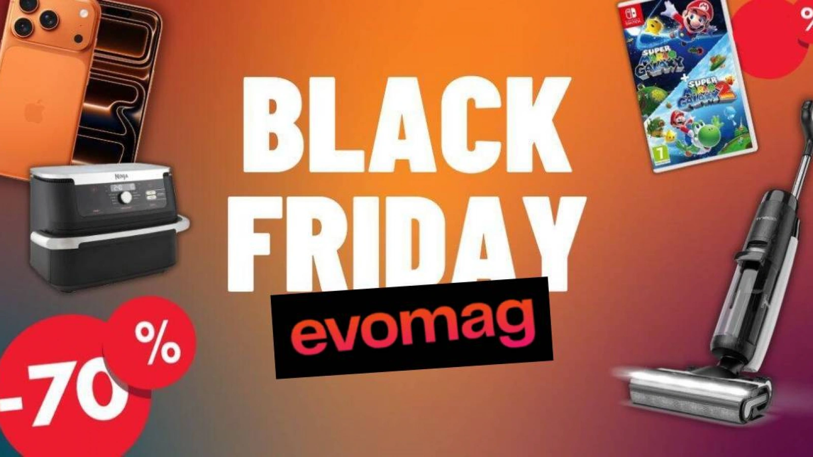evomag dă startul promoțiilor de Black Friday 2025 la miezul nopții! Reduceri de până la 70% la televizoare, telefoane, electrocasnice și alte gadget-uri