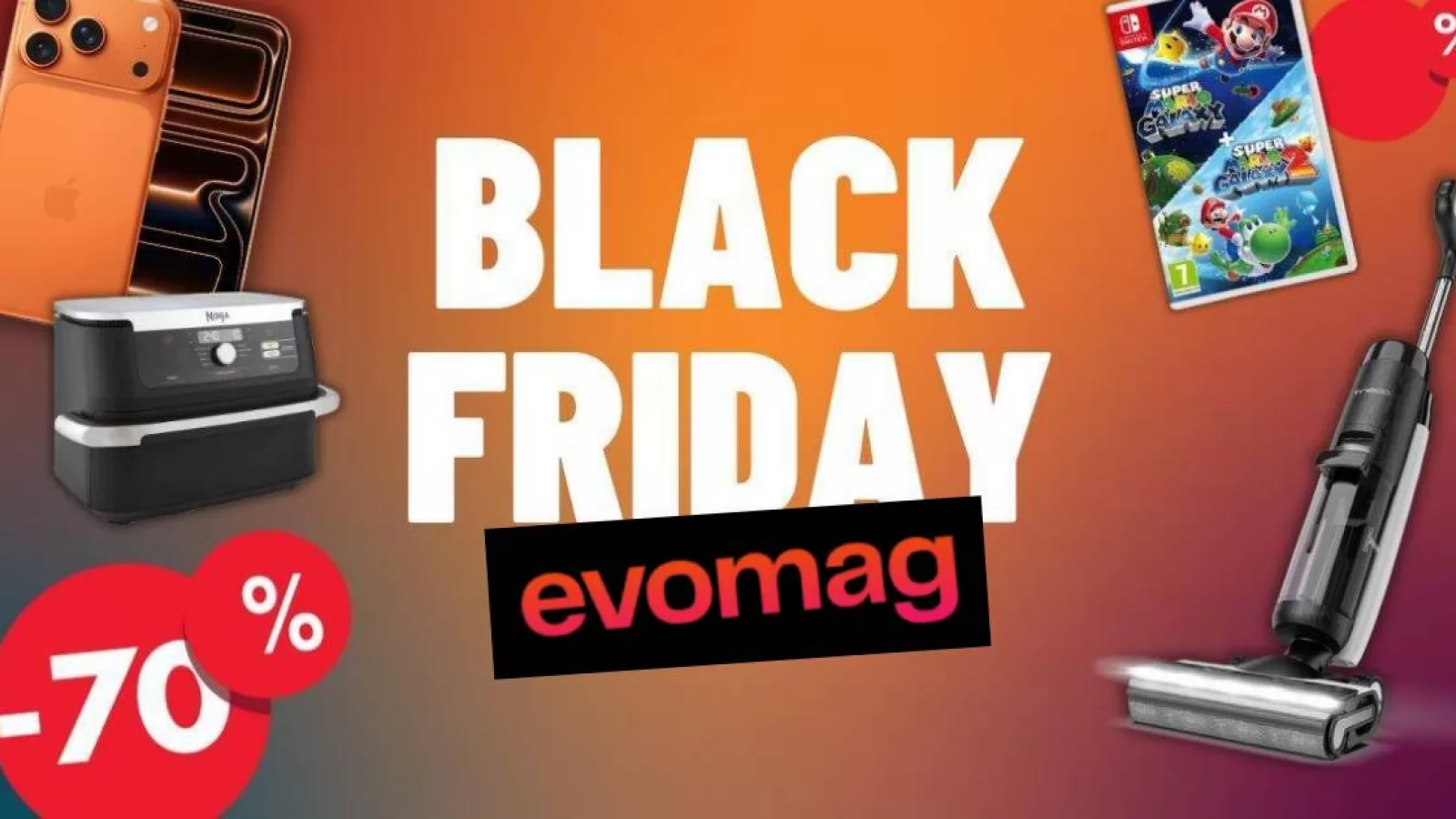 evomag dă startul promoțiilor de Black Friday 2025 la miezul nopții! Reduceri de până la 70% la televizoare, telefoane, electrocasnice și alte gadget-uri