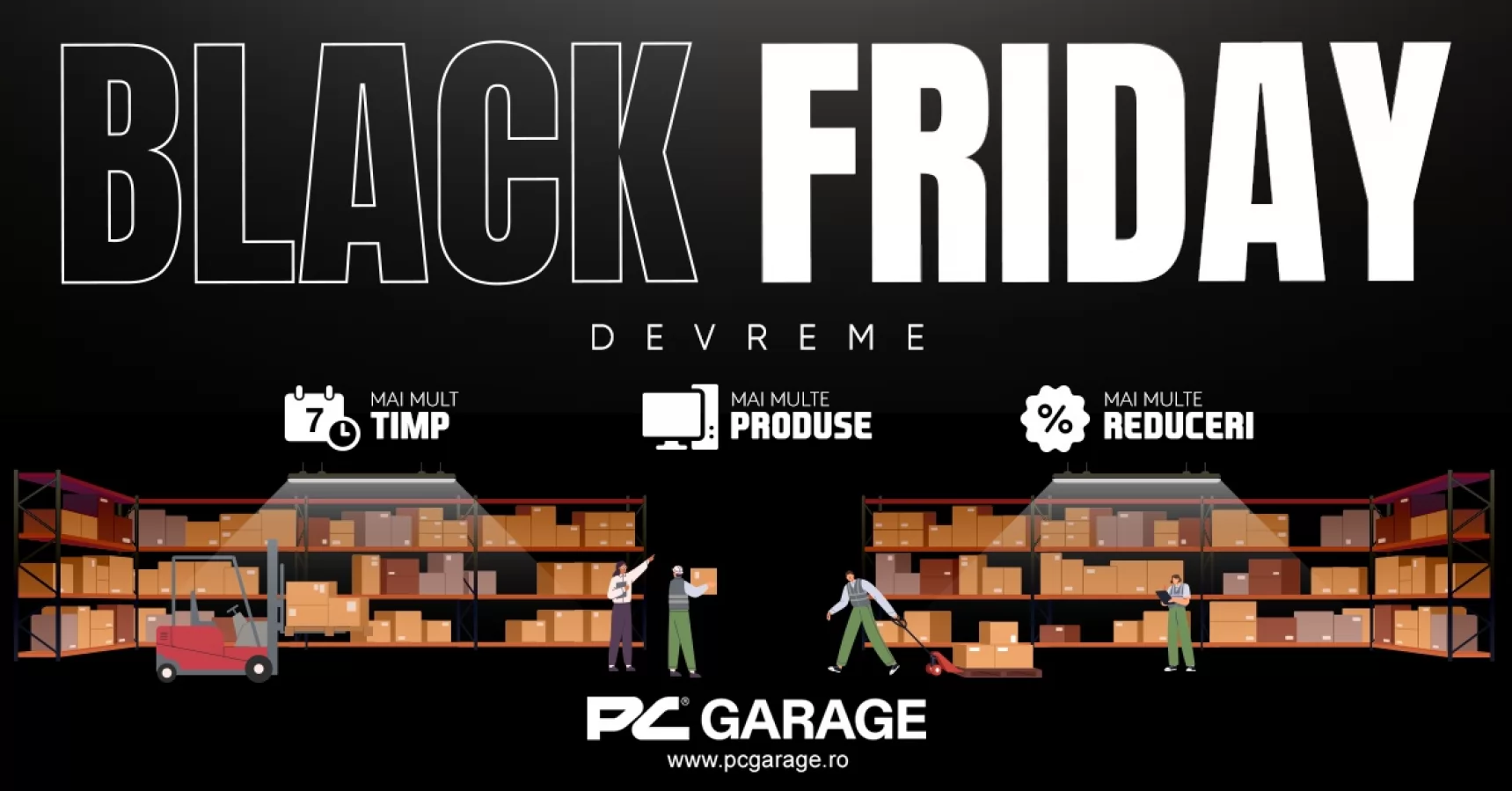 Black Friday Devreme a început la PC Garage! Primele reduceri includ sisteme de gaming, plăci video și periferice