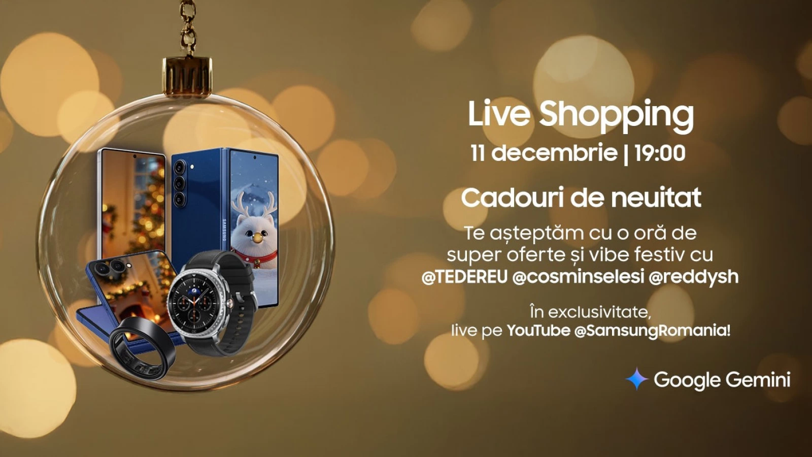 Ghid de shopping de Crăciun: de la "ce telefon Samsung să iau" până la "îmi schimb frigiderul" cu LIVE Shopping!