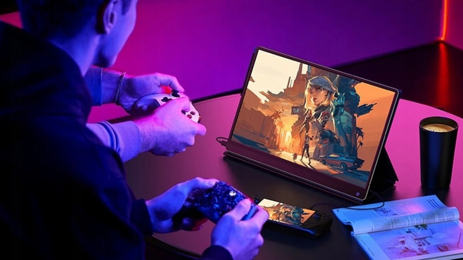 E LUNI e AMAZON: monitor portabil MOMODS 15,6", IPS FHD 1080P, HDR, cu USB-C și mini HDMI pentru laptop, Mac, PS5, Xbox